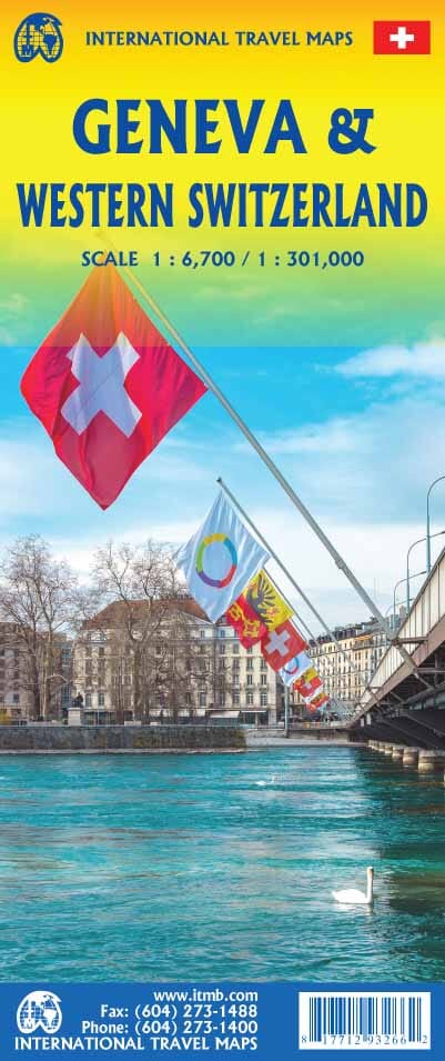Plan de Genève & Carte de l'ouest de la Suisse | ITM carte routière ITM