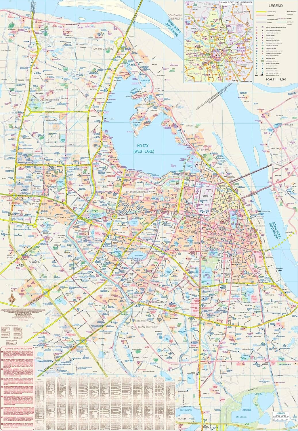 Plan de Hanoï & Carte de voyage du nord du Vietnam | ITM carte routière ITM