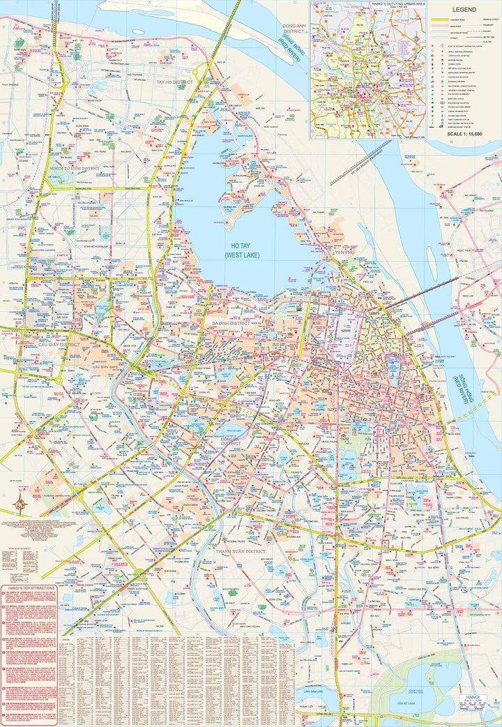 Plan de Hanoï & Carte de voyage du nord du Vietnam | ITM carte routière ITM