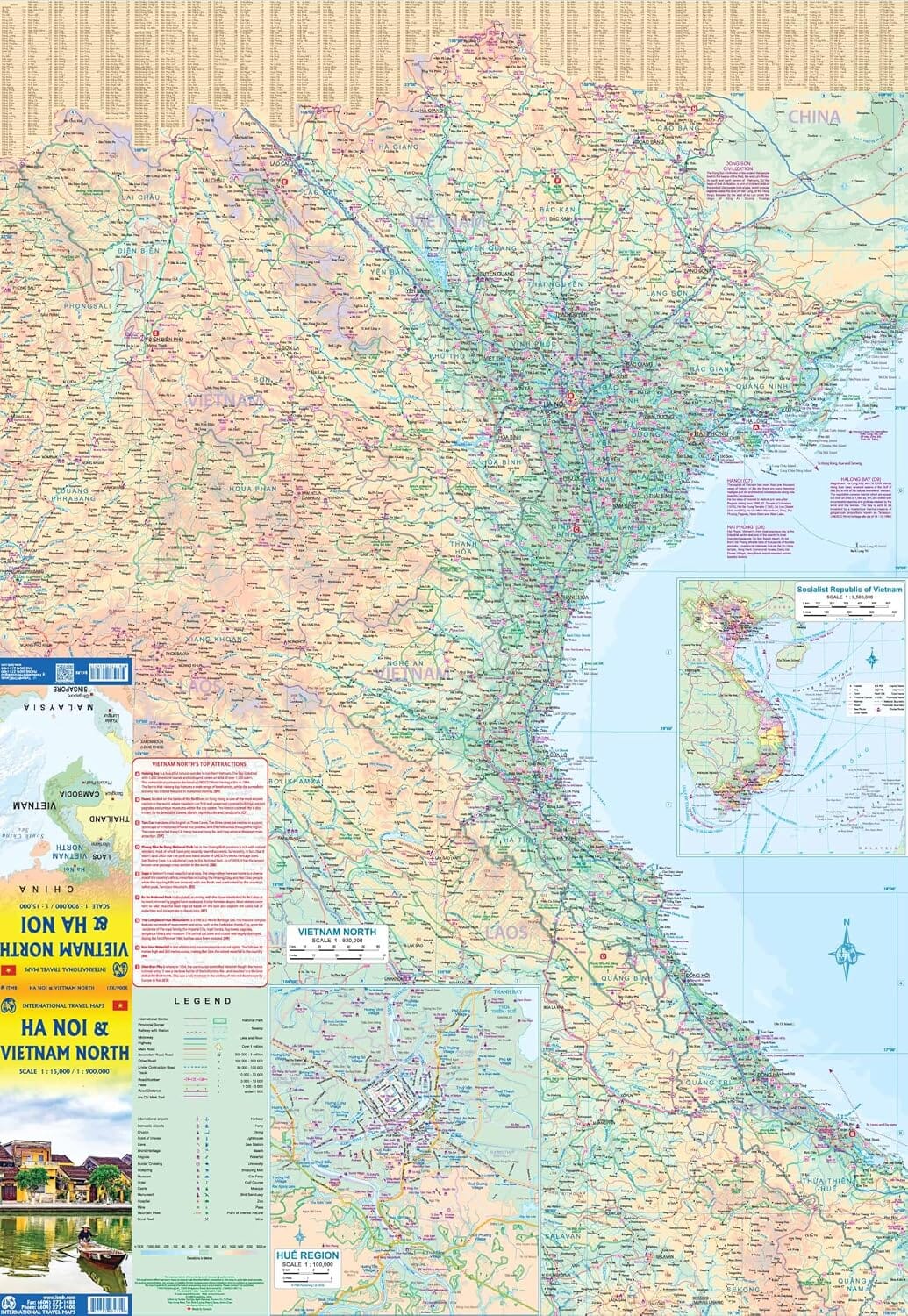 Plan de Hanoï & Carte de voyage du nord du Vietnam | ITM carte routière ITM