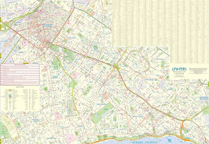 Plan de Lima & Carte de la côte pacifique du Pérou | ITM plan de ville ITM 