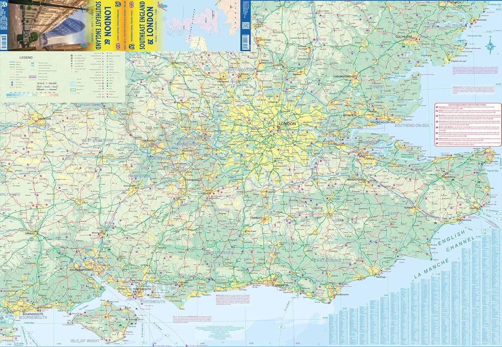 Plan de Londres & Carte du sud-est de l'Angleterre | ITM carte pliée ITM 