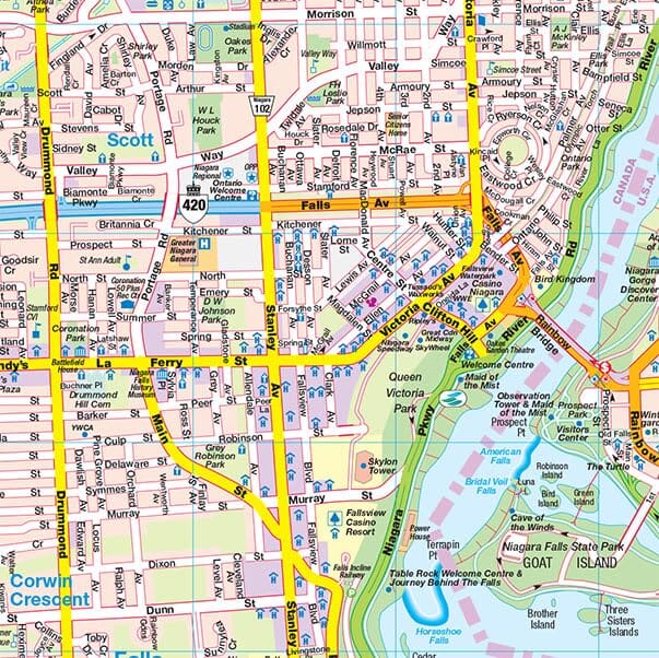 Plan de Niagara Falls, St. Catharines, Welland & Fort Erie | GM Johnson plan de ville GM Johnson 