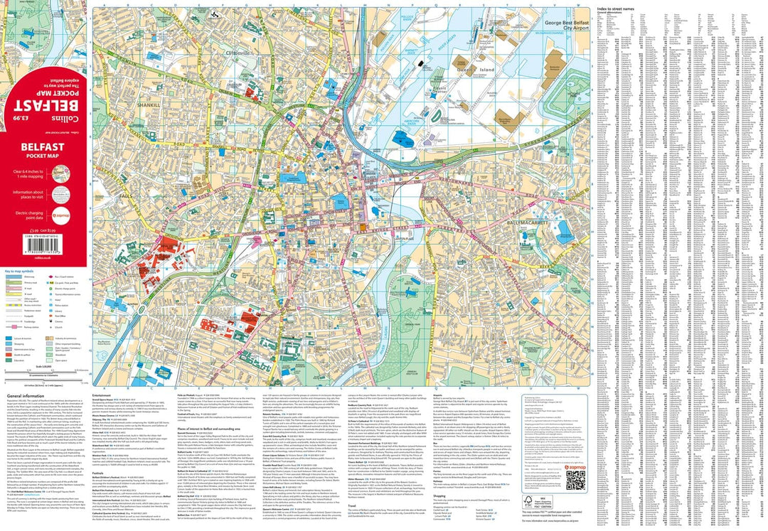 Plan de poche - Belfast | Collins carte pliée Collins 