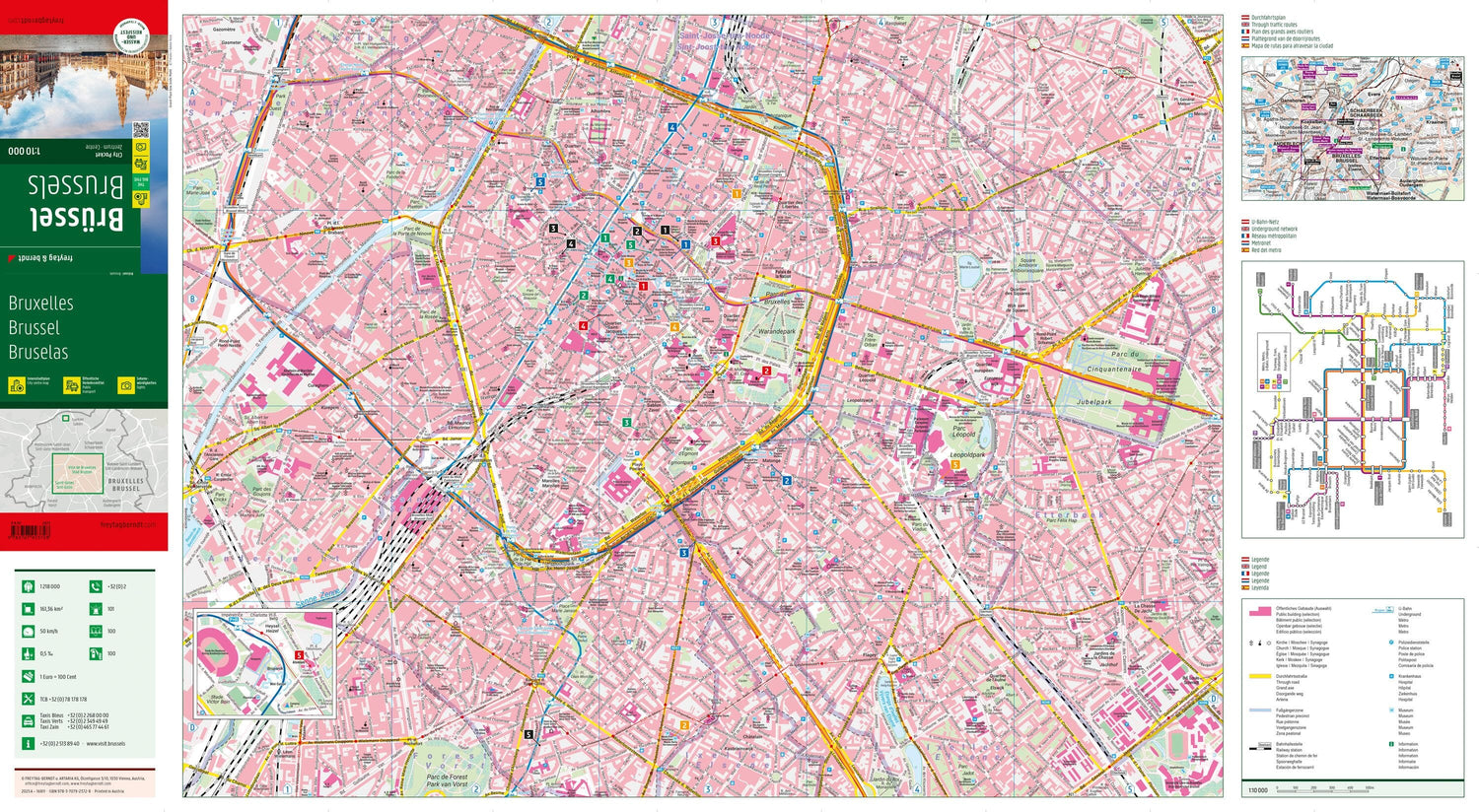 Plan de poche - Bruxelles (Belgique) | Freytag & Berndt plan de ville Freytag & Berndt 