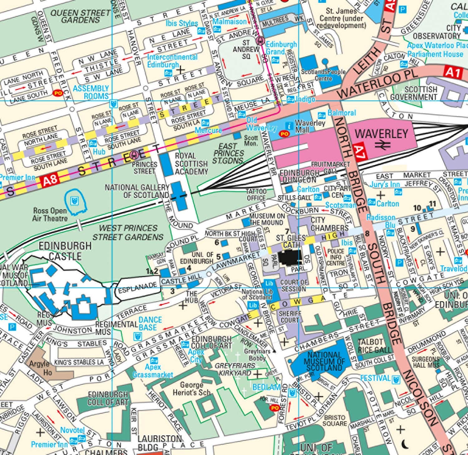 Plan de poche - Edimbourg (Écosse) | Collins plan de ville Collins