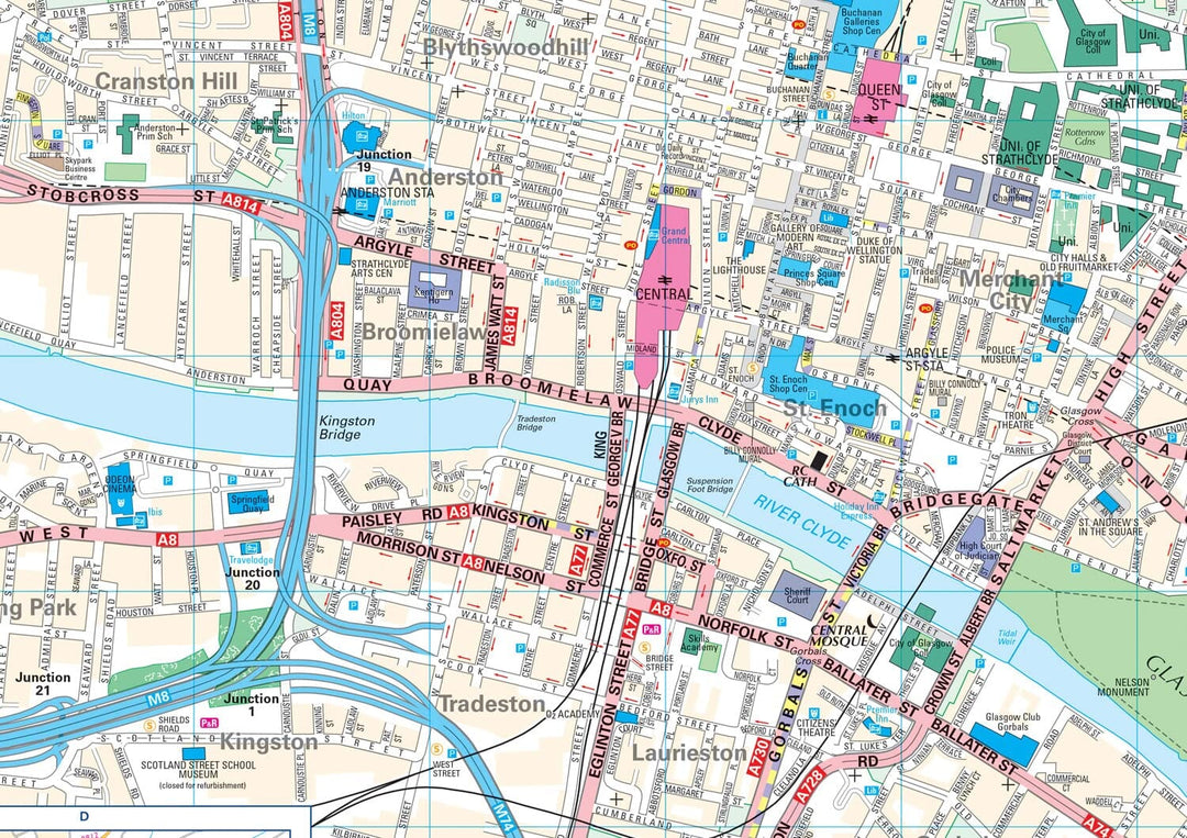 Plan de poche - Glasgow (Écosse) | Collins carte pliée Collins 
