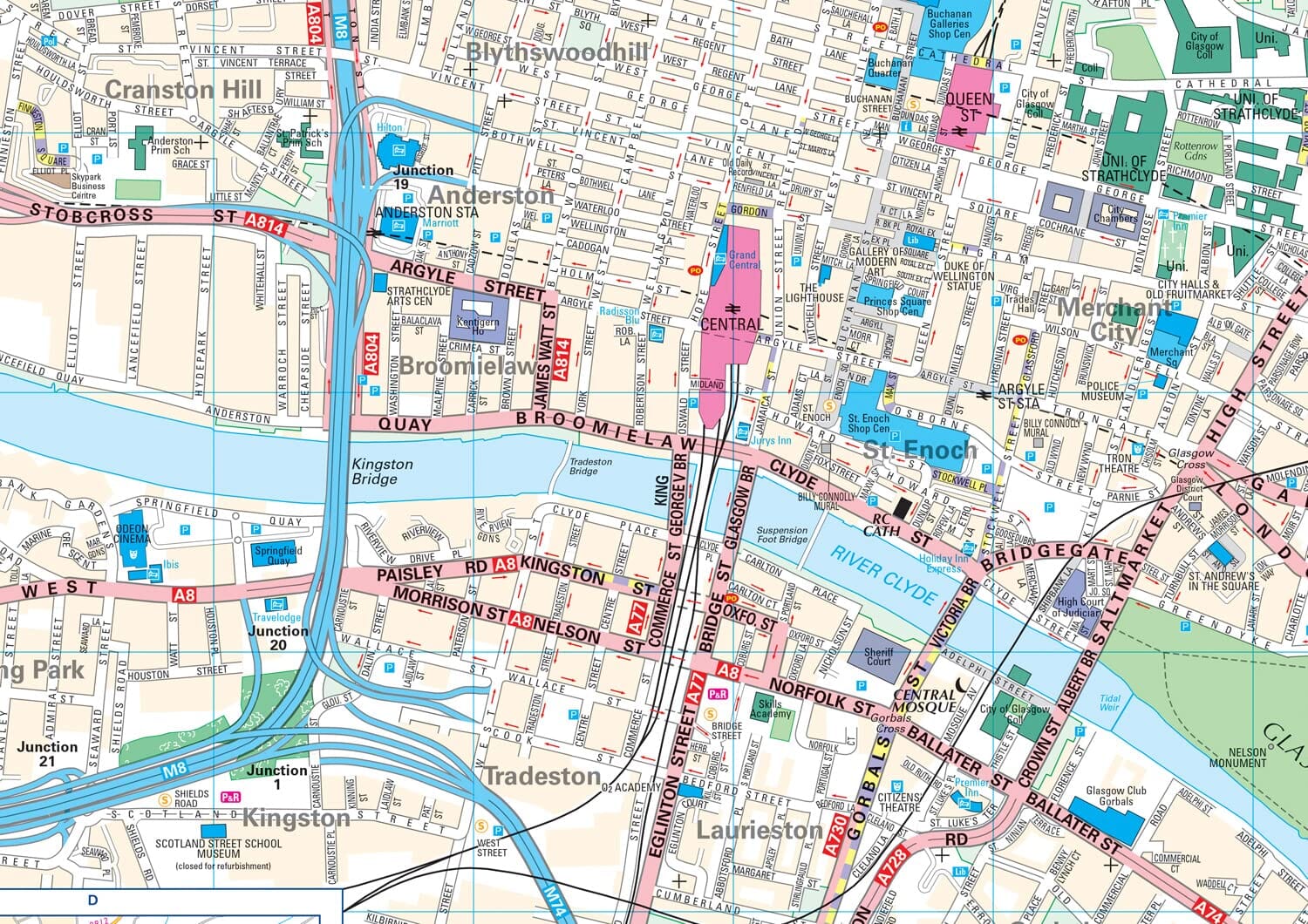 Plan de poche - Glasgow (Écosse) | Collins plan de ville Collins