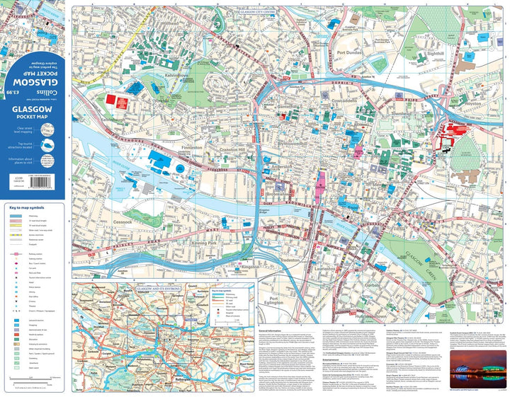 Plan de poche - Glasgow (Écosse) | Collins carte pliée Collins 