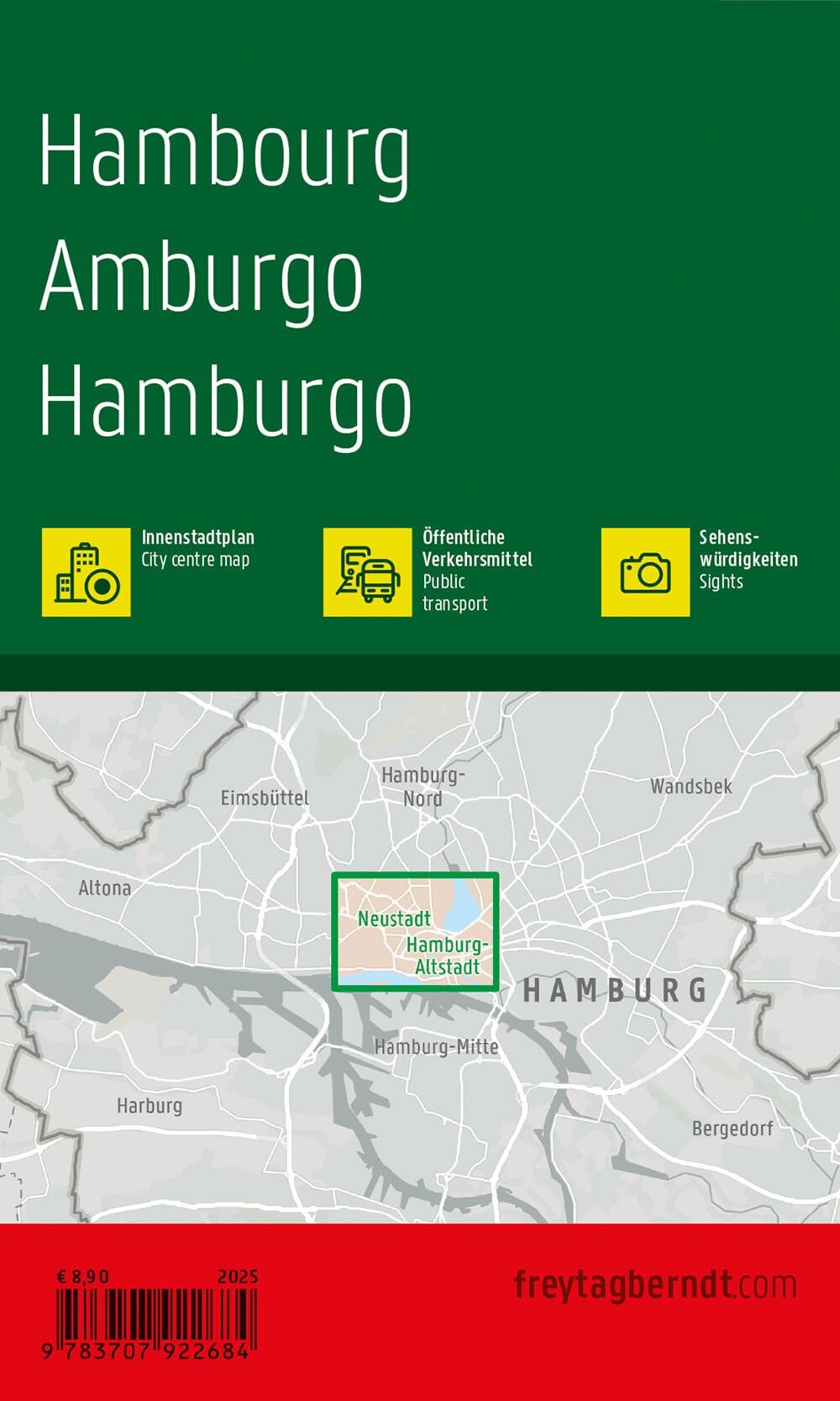 Plan de poche - Hambourg (Allemagne) | Freytag & Berndt plan de ville Freytag & Berndt