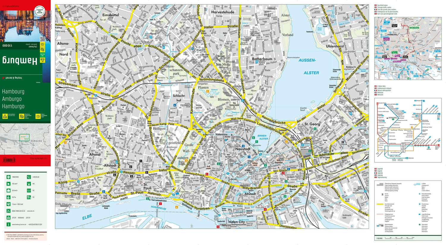 Plan de poche - Hambourg (Allemagne) | Freytag & Berndt plan de ville Freytag & Berndt