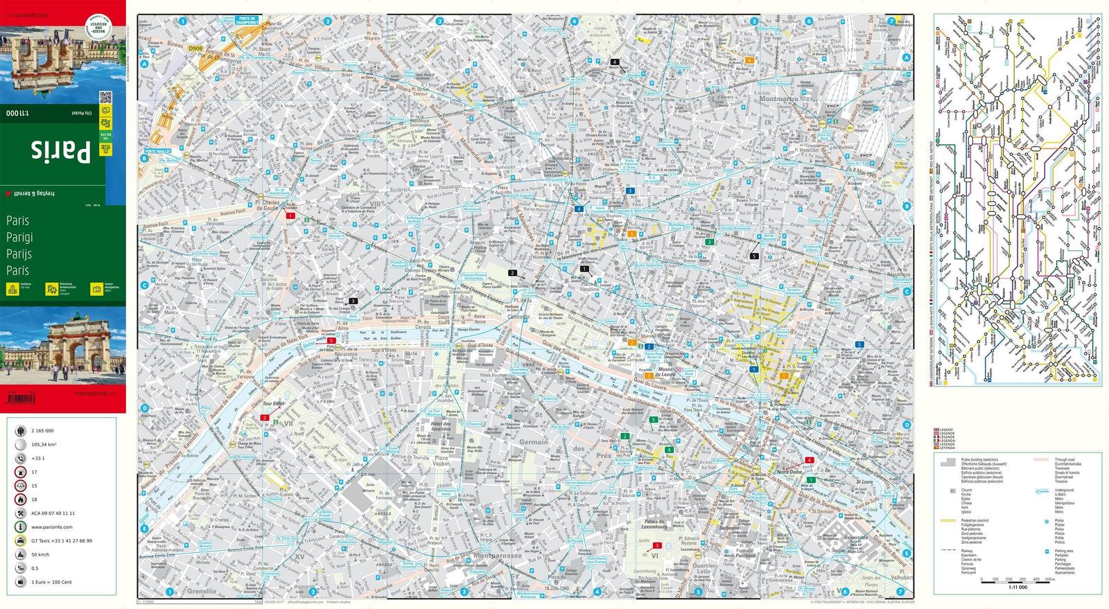 Plan de poche - Paris | Freytag & Berndt - 1:11 000 plan de ville Freytag & Berndt 