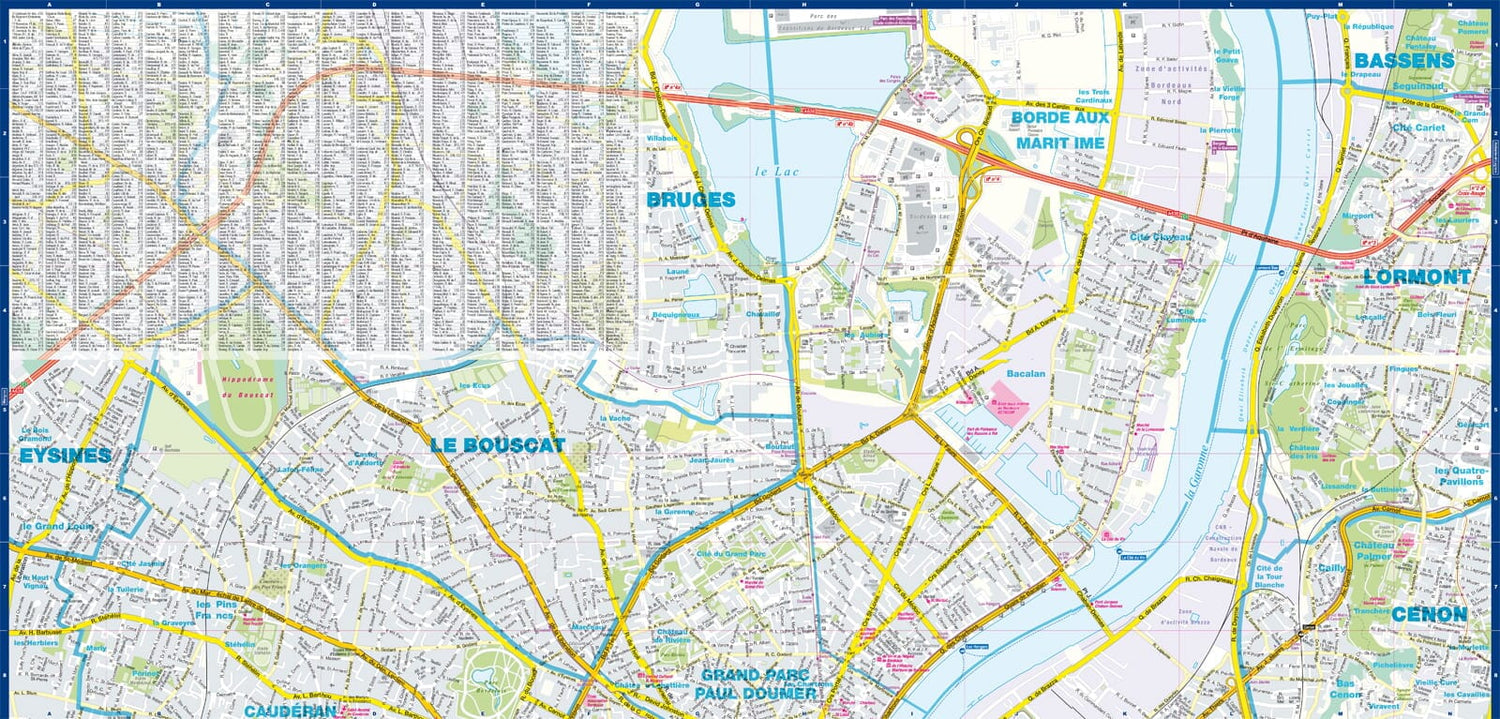 Plan de poche plastifié - Bordeaux mini | Express Map plan de ville Express Map