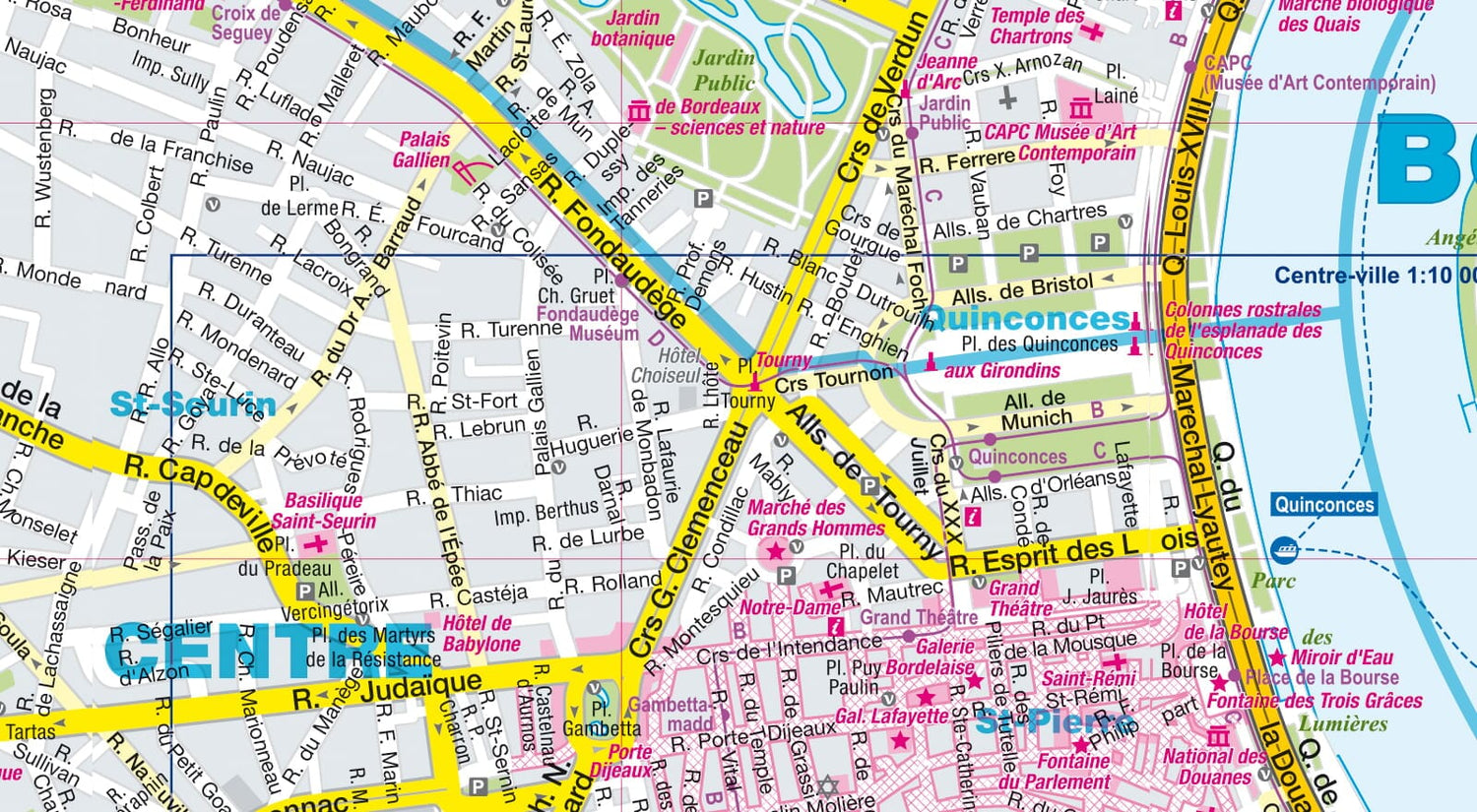 Plan de poche plastifié - Bordeaux mini | Express Map plan de ville Express Map