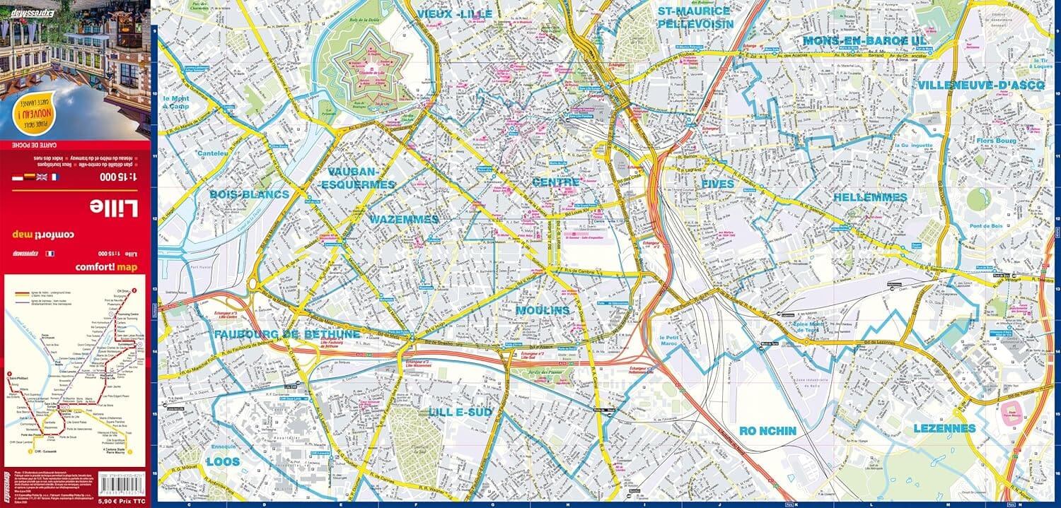 Plan de poche plastifié - Lille | Express Map plan de ville Express Map 