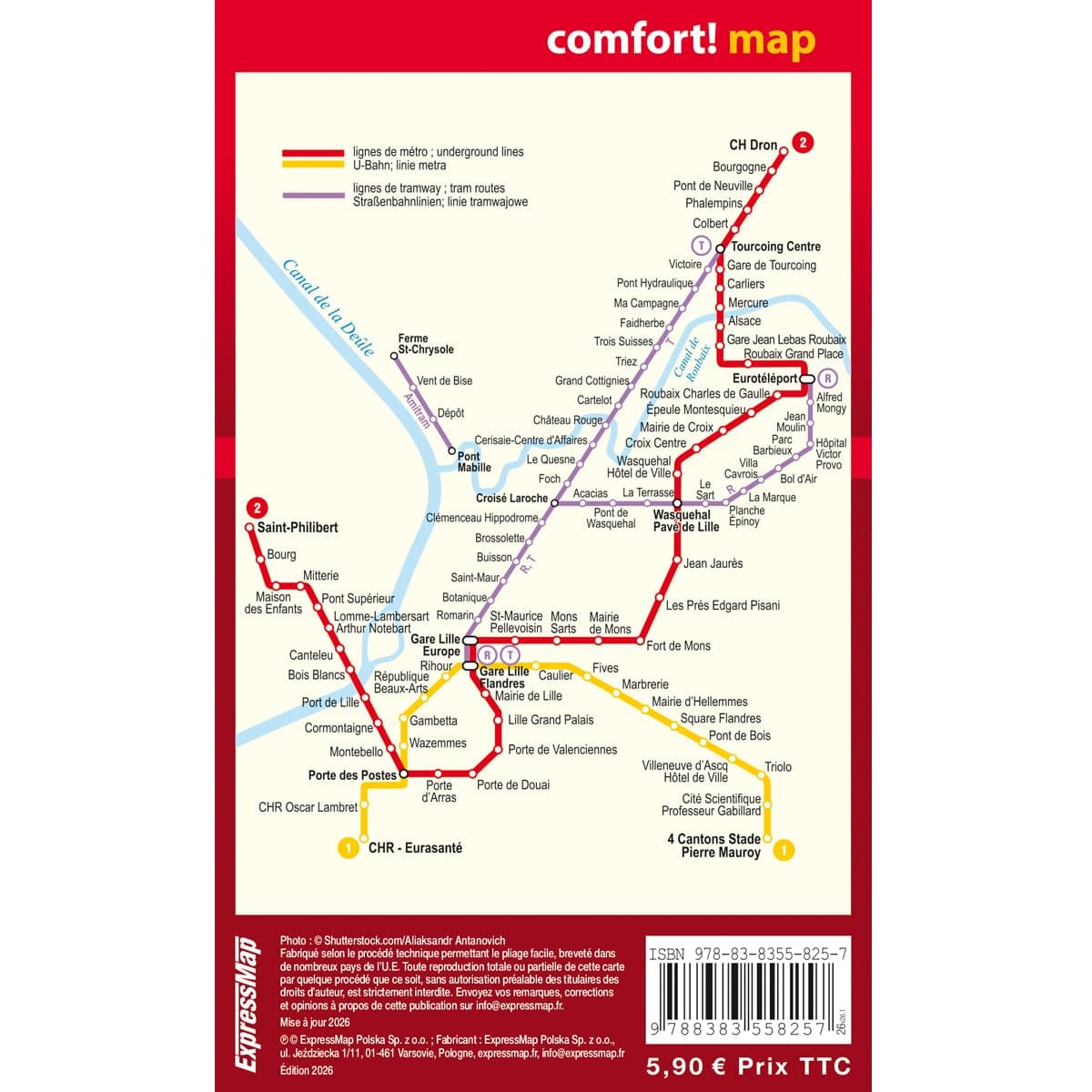 Plan de poche plastifié - Lille | Express Map plan de ville Express Map 