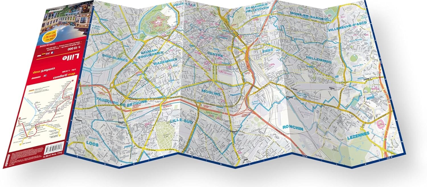 Plan de poche plastifié - Lille | Express Map plan de ville Express Map 