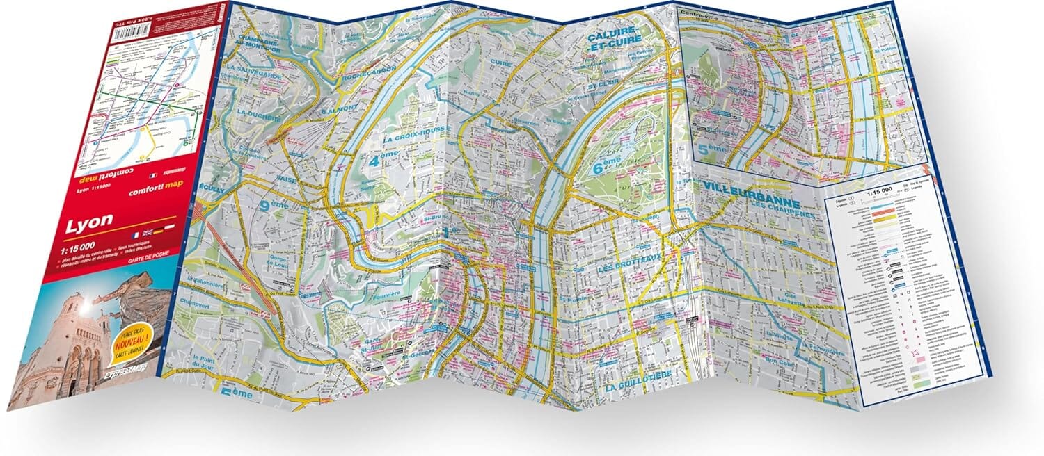 Plan de poche plastifié - Lyon | Express Map plan de ville Express Map 