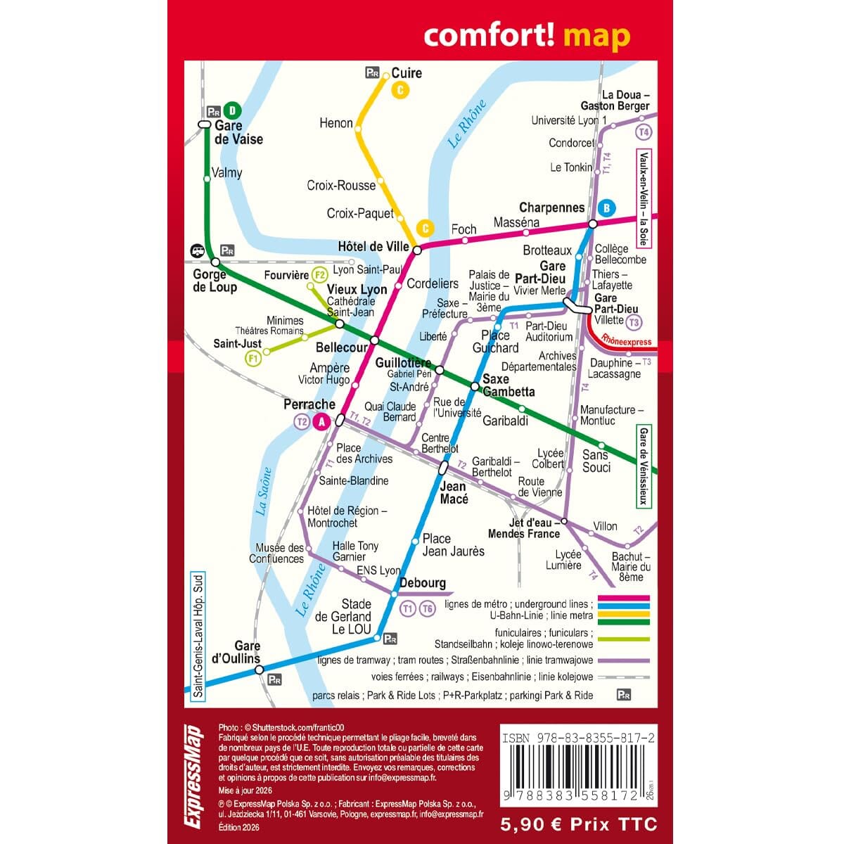 Plan de poche plastifié - Lyon | Express Map plan de ville Express Map 