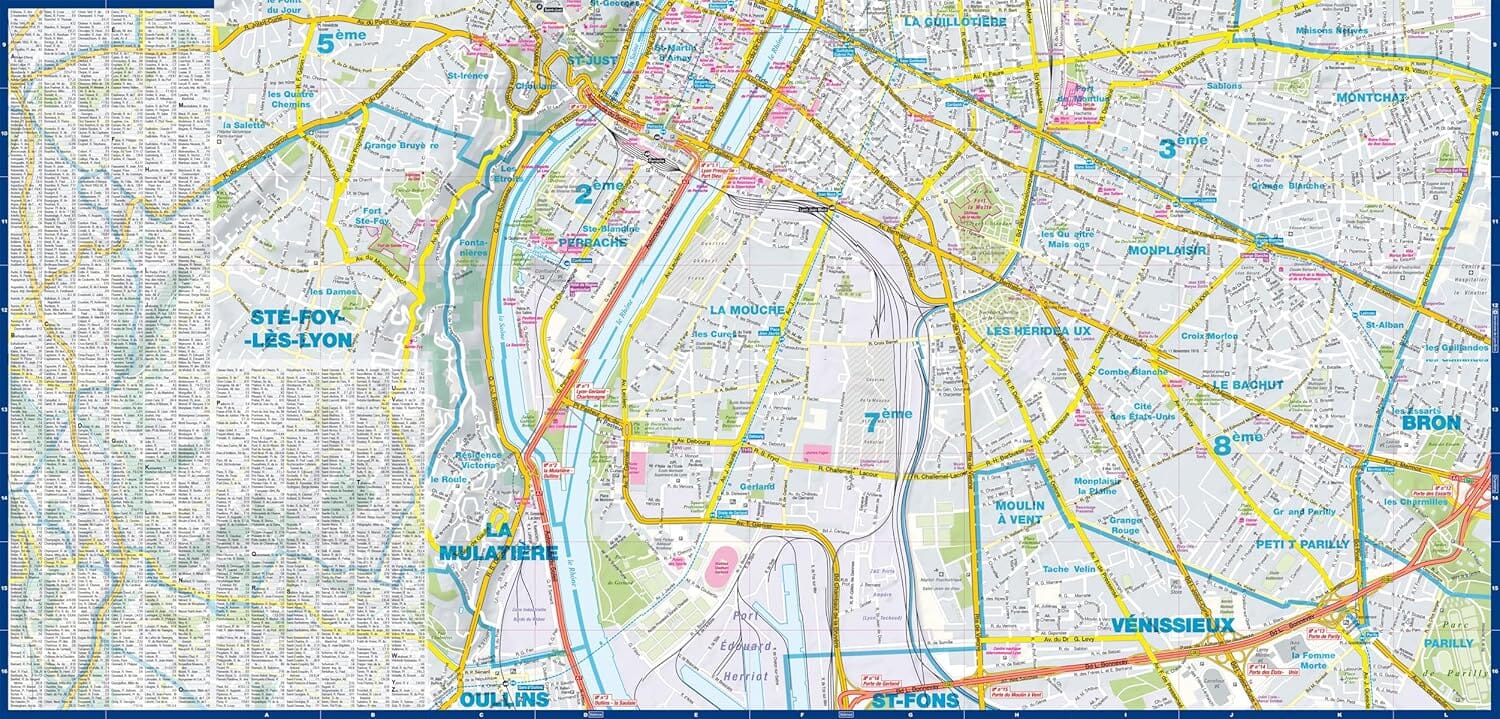 Plan de poche plastifié - Lyon | Express Map plan de ville Express Map 