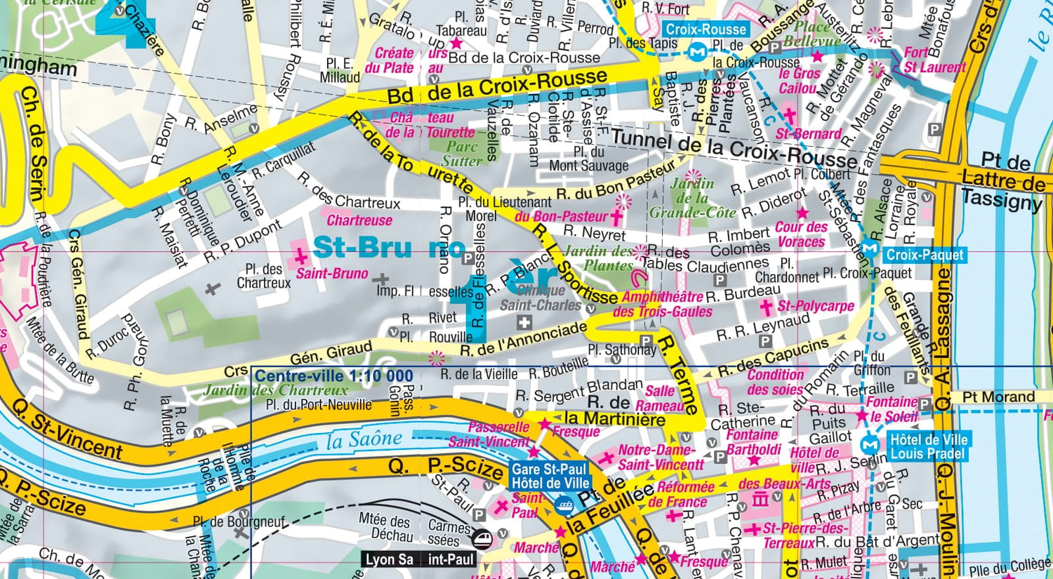 Plan de poche plastifié - Lyon mini | Express Map plan de ville Express Map