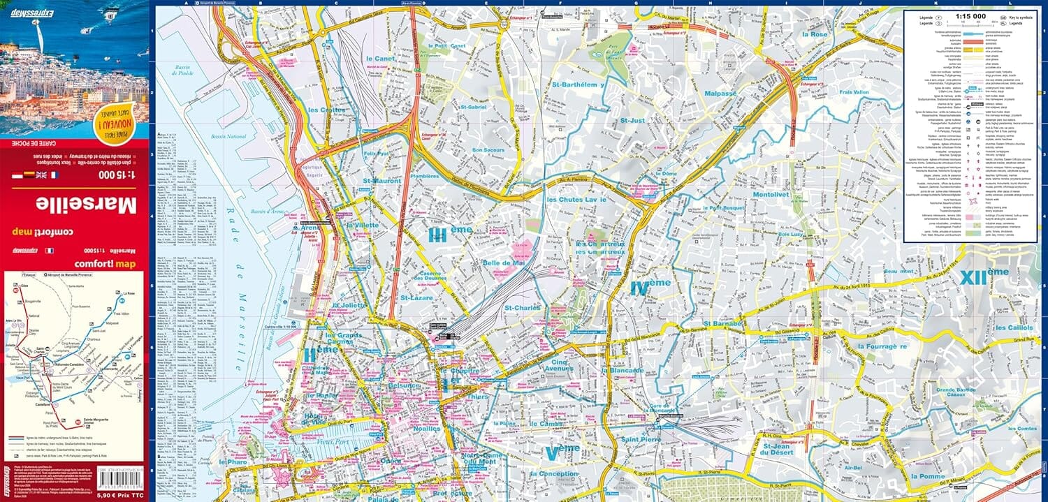 Plan de poche plastifié - Marseille | Express Map plan de ville Express Map 