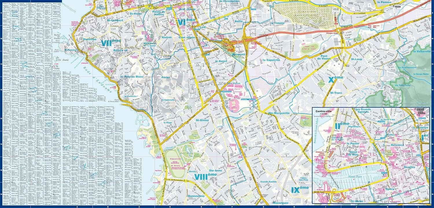 Plan de poche plastifié - Marseille | Express Map plan de ville Express Map 