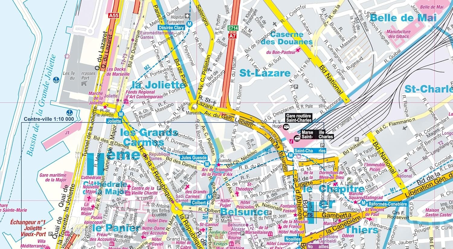 Plan de poche plastifié - Marseille | Express Map plan de ville Express Map 