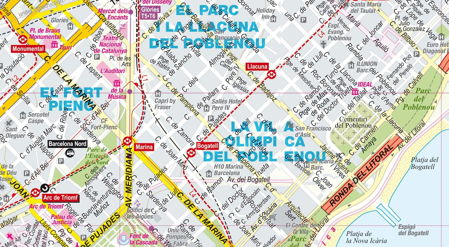 Plan de poche plastifié (mini) - Barcelone | Express Map plan de ville Express Map