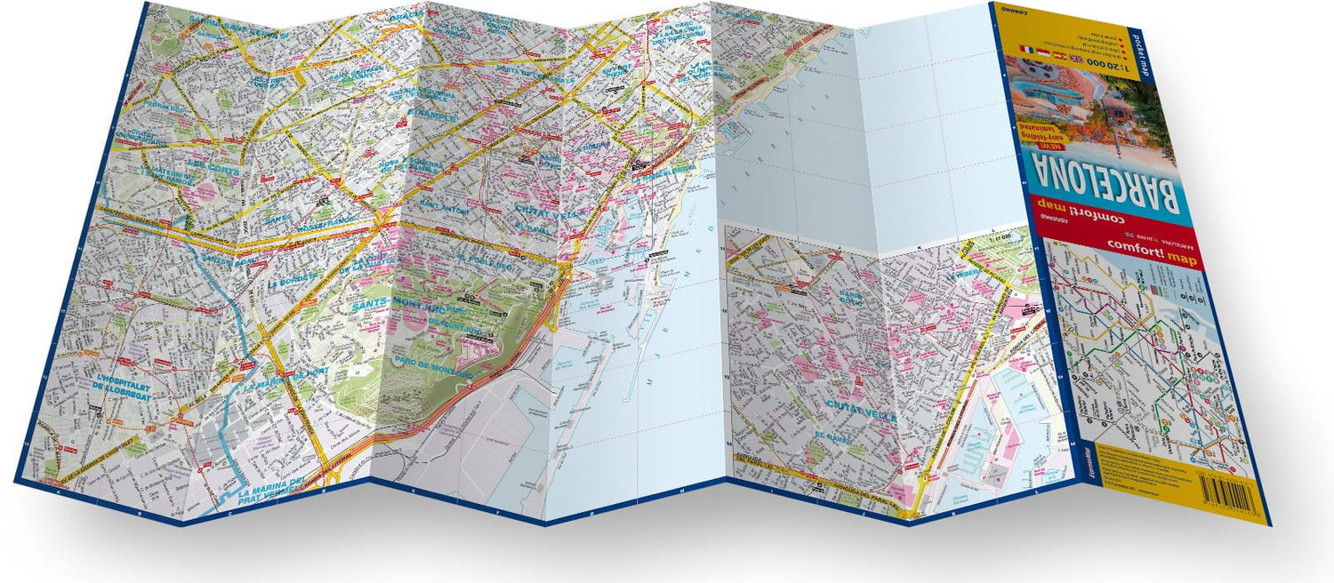Plan de poche plastifié (mini) - Barcelone | Express Map plan de ville Express Map