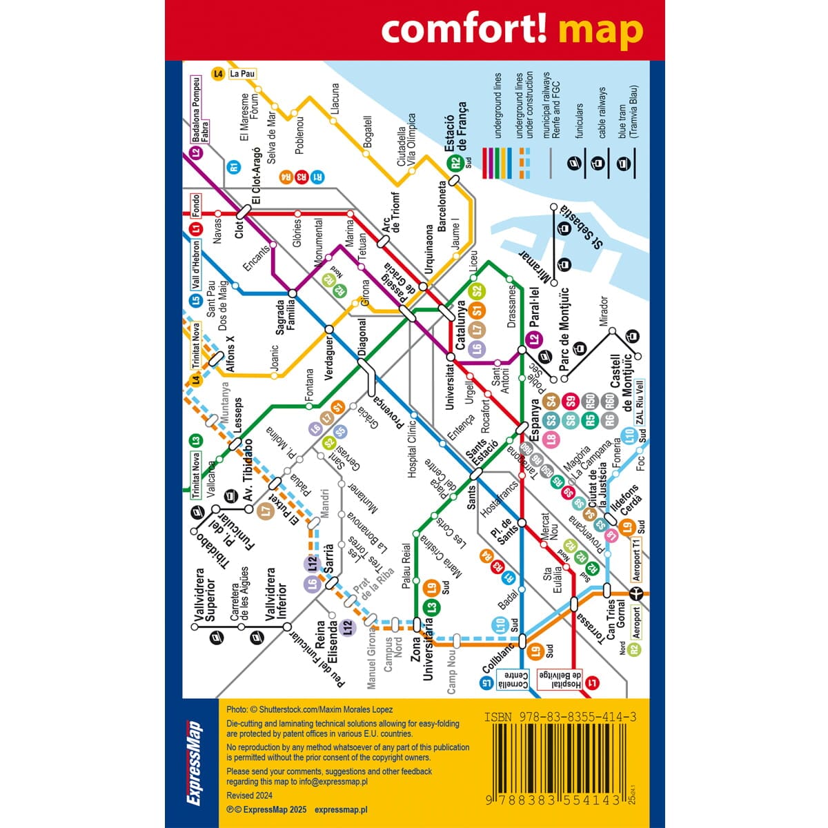 Plan de poche plastifié (mini) - Barcelone | Express Map plan de ville Express Map