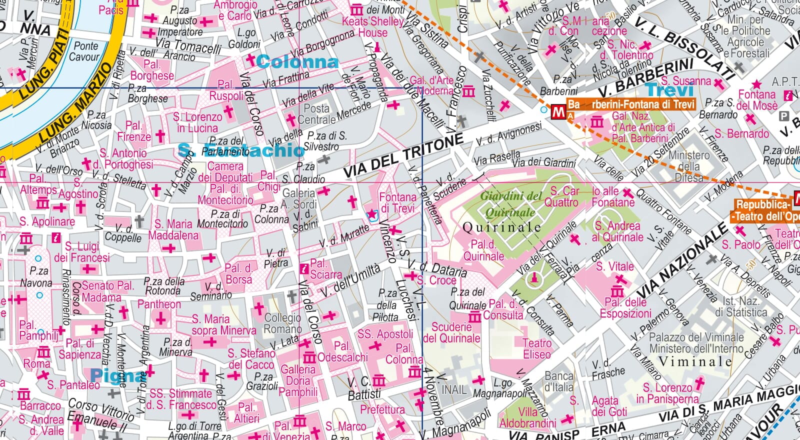 Plan de poche plastifié (mini) - Rome, Vatican Ville | Express Map plan de ville Express Map
