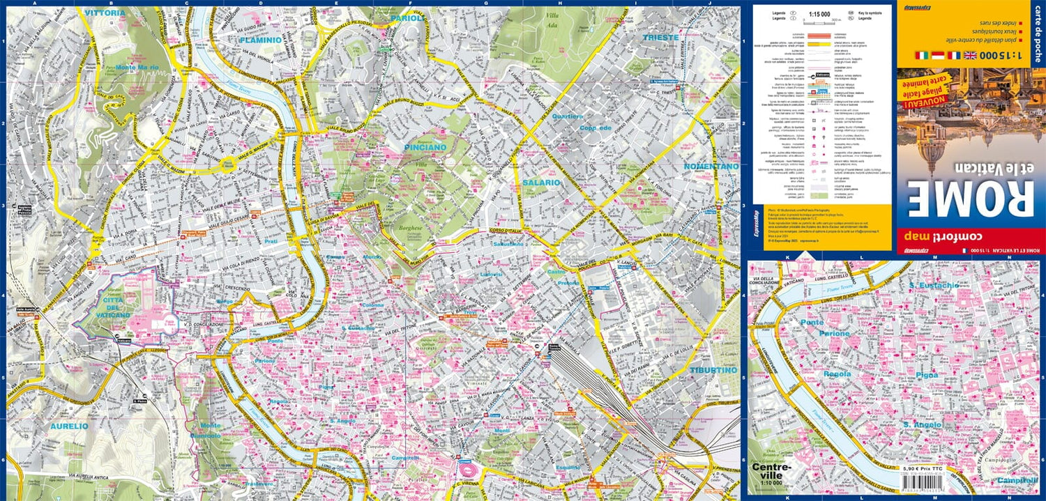 Plan de poche plastifié (mini) - Rome, Vatican Ville | Express Map plan de ville Express Map