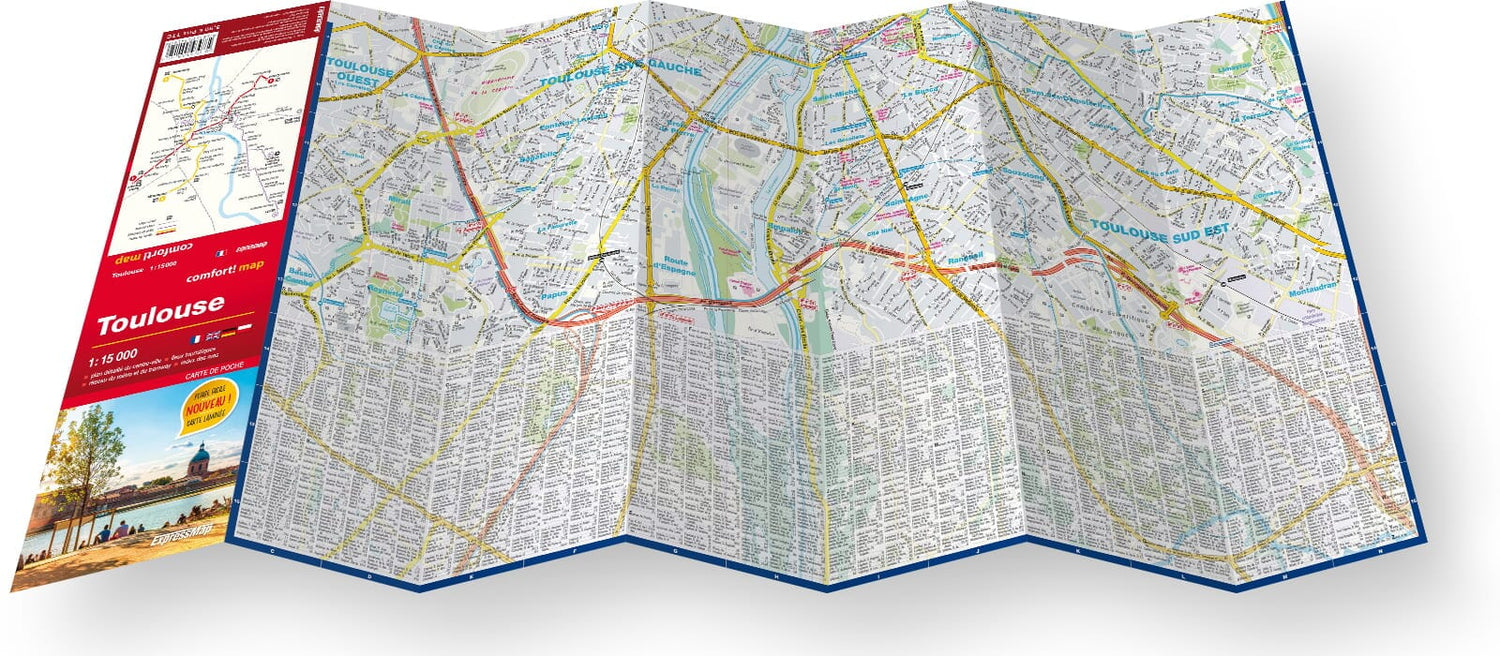 Plan de poche plastifié (mini) - Toulouse | Express Map plan de ville Express Map 