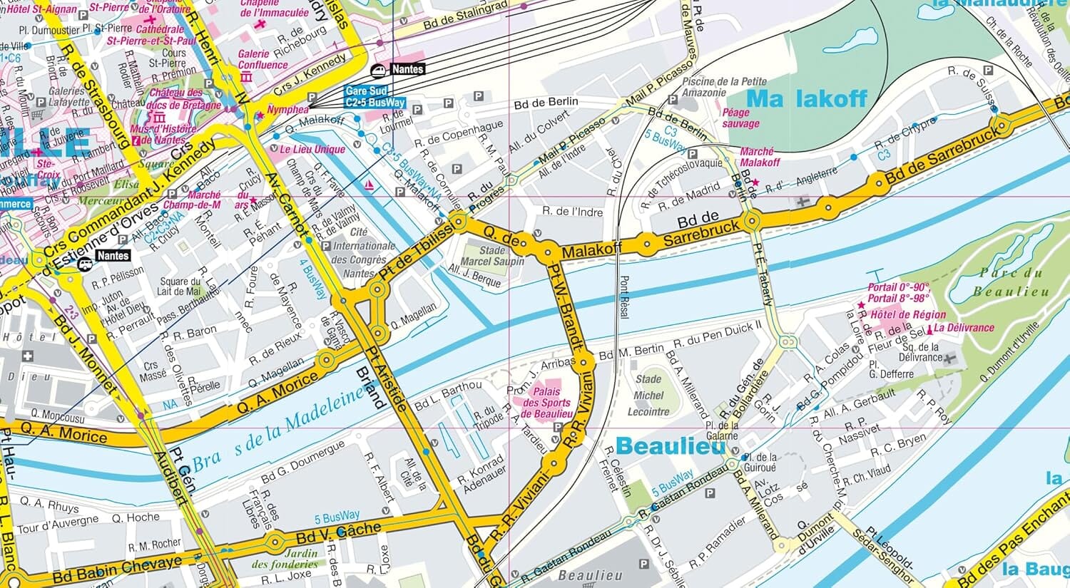 Plan de poche plastifié - Nantes mini | Express Map plan de ville Express Map 