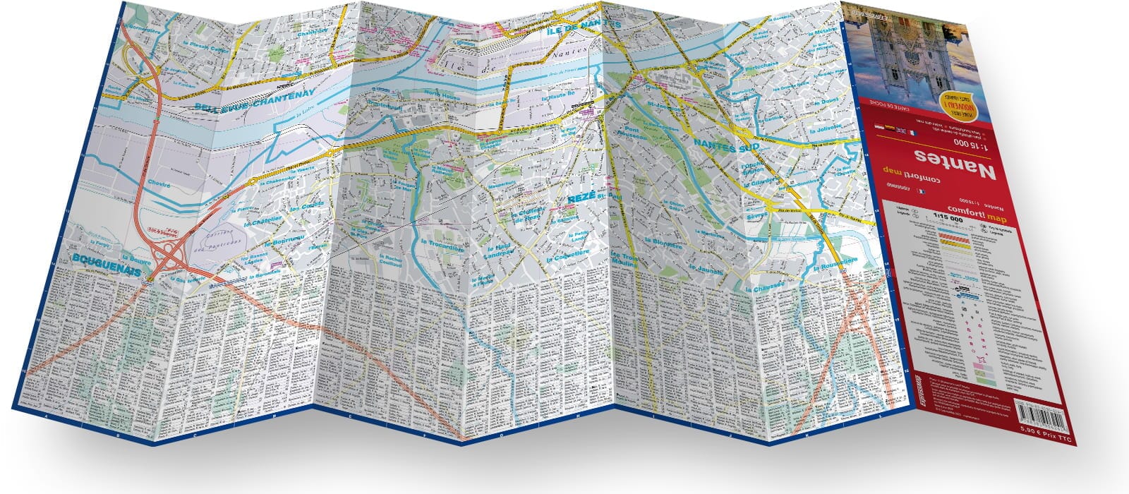 Plan de poche plastifié - Nantes mini | Express Map plan de ville Express Map 