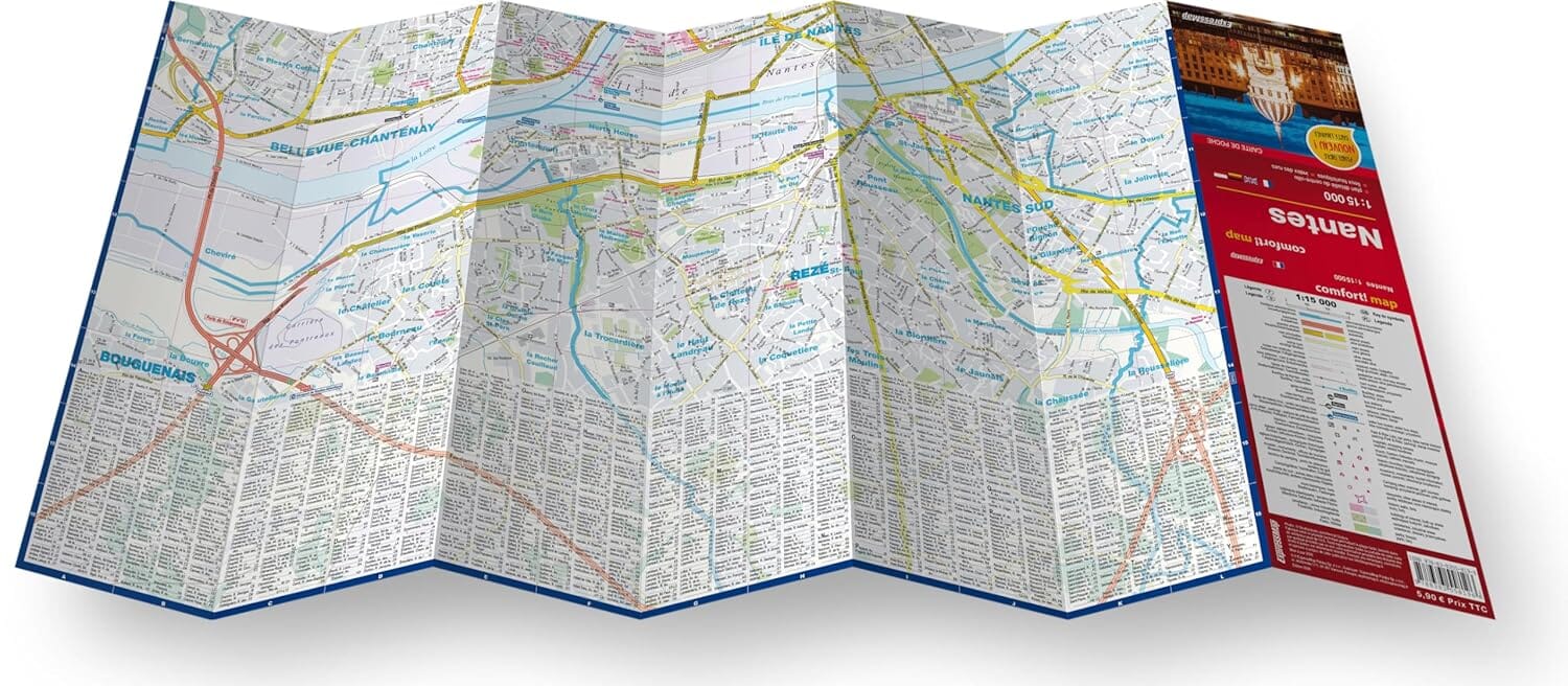 Plan de poche plastifié - Nantes mini | Express Map plan de ville Express Map 