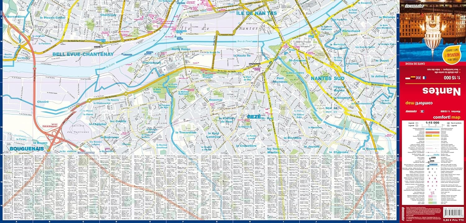 Plan de poche plastifié - Nantes mini | Express Map plan de ville Express Map 
