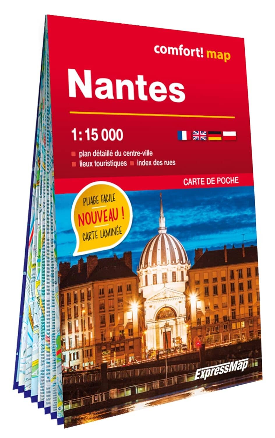 Plan de poche plastifié - Nantes mini | Express Map plan de ville Express Map 
