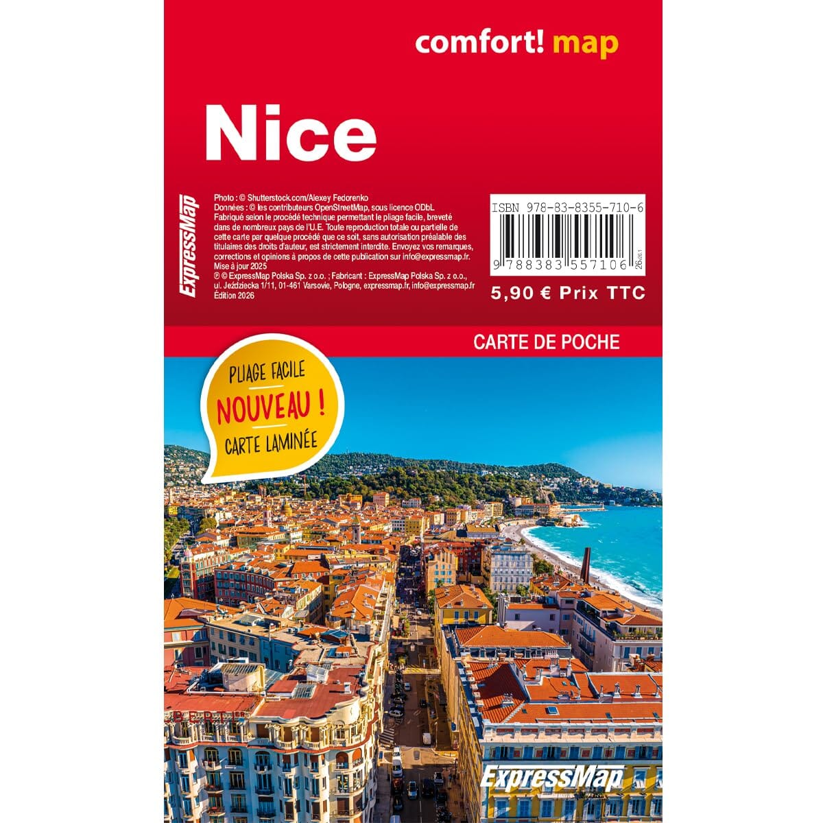 Plan de poche plastifié - Nice | Express Map plan de ville Express Map 