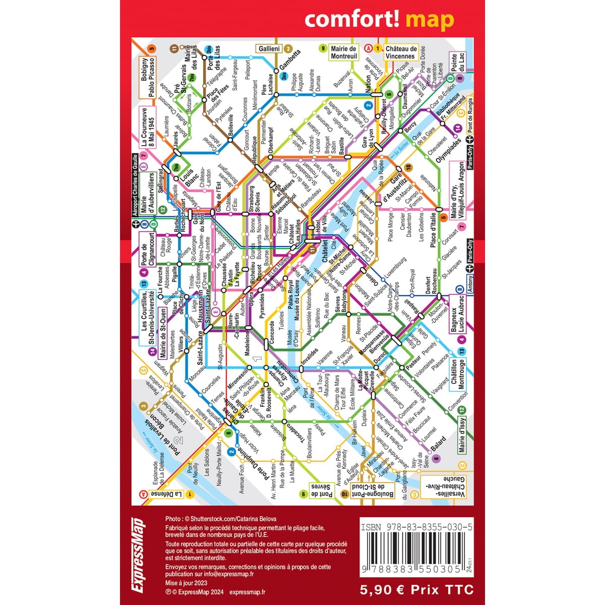 Plan de poche plastifié - Paris mini | Express Map plan de ville Express Map