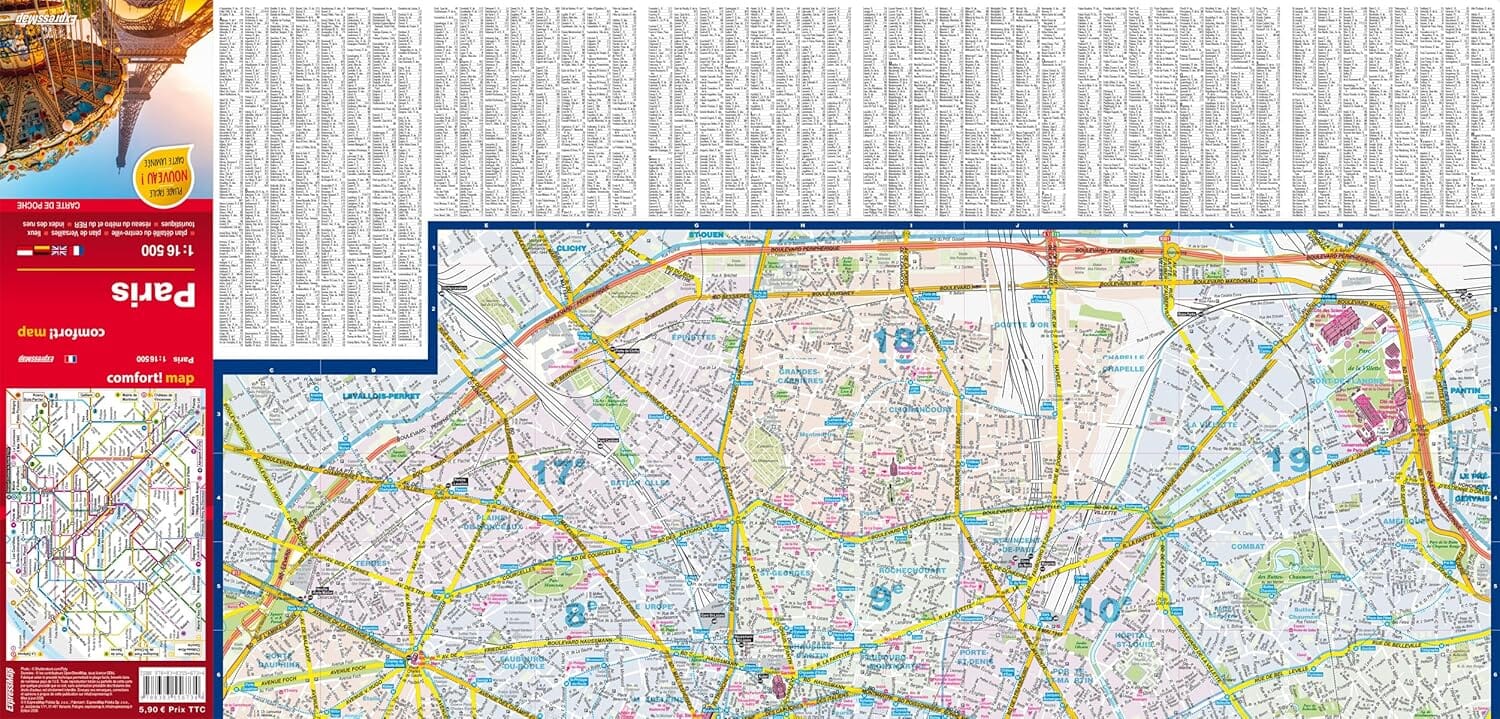 Plan de poche plastifié - Paris mini | Express Map plan de ville Express Map 