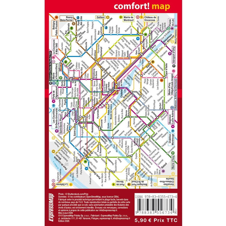 Plan de poche plastifié - Paris mini | Express Map plan de ville Express Map 