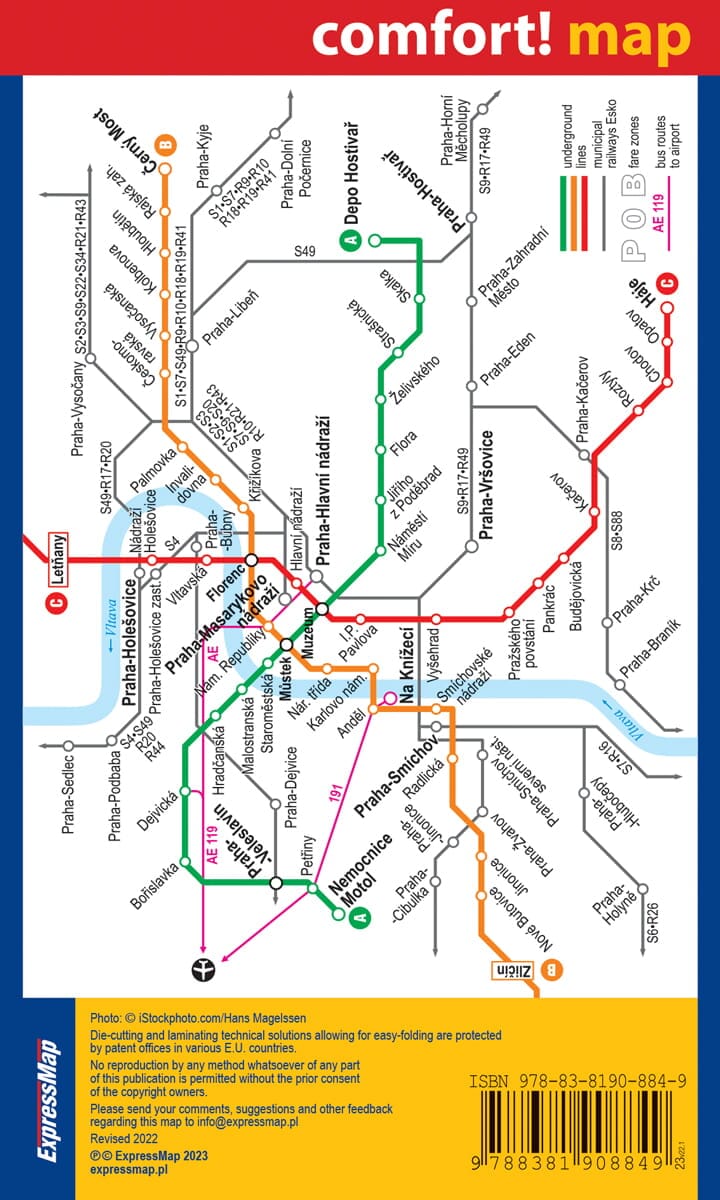 Plan de poche plastifié - Prague mini | Express Map plan de ville Express Map 