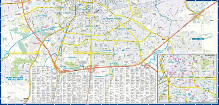 Plan de poche plastifié - Rennes mini | Express Map plan de ville Express Map 