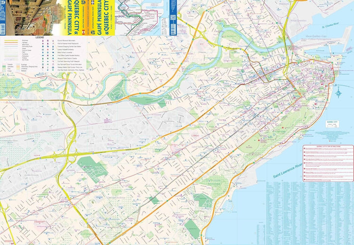 Plan de Québec ville & Carte de voyage de la Gaspésie | ITM carte routière ITM