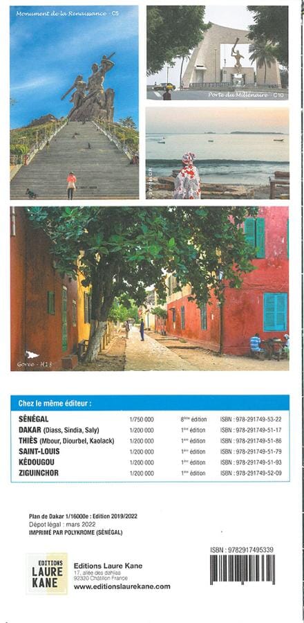 Plan de ville - Dakar & environs | Laure Kane carte pliée Laure Kane 