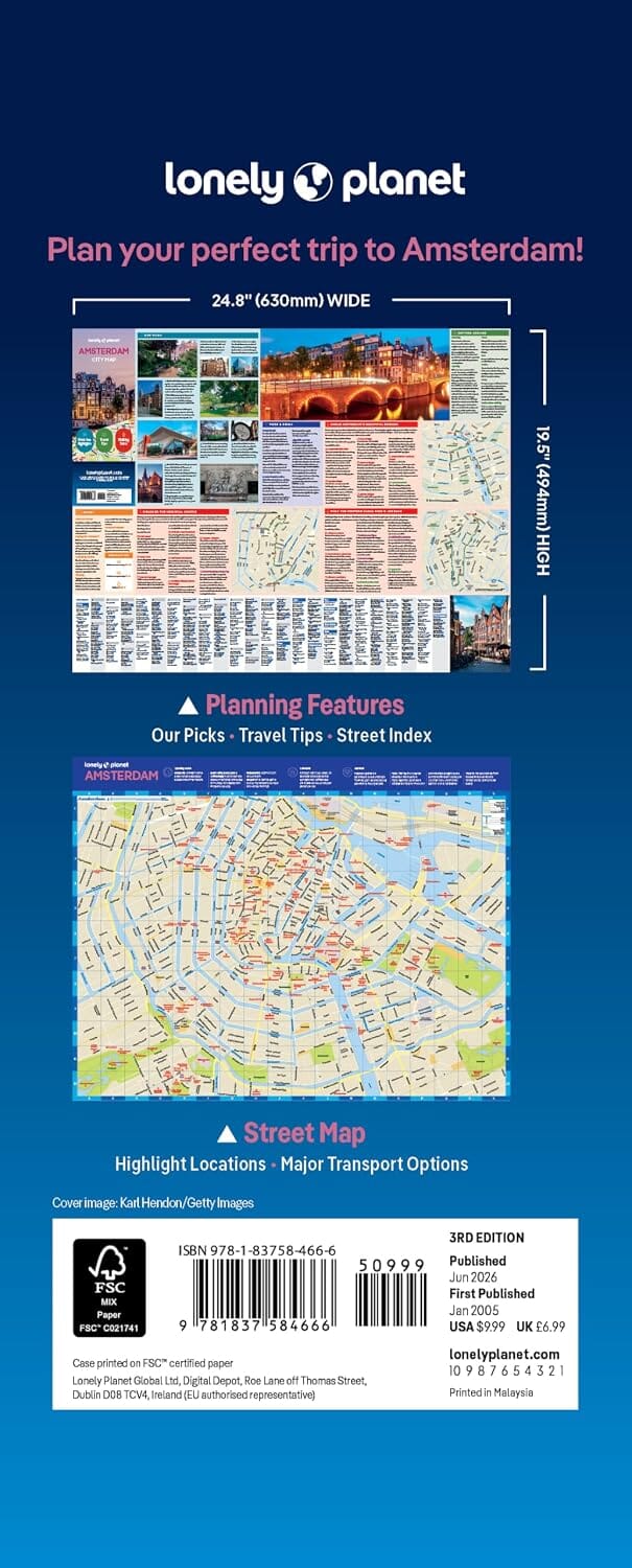 Plan de ville (en anglais) - Amsterdam | Lonely Planet plan de ville Lonely Planet EN