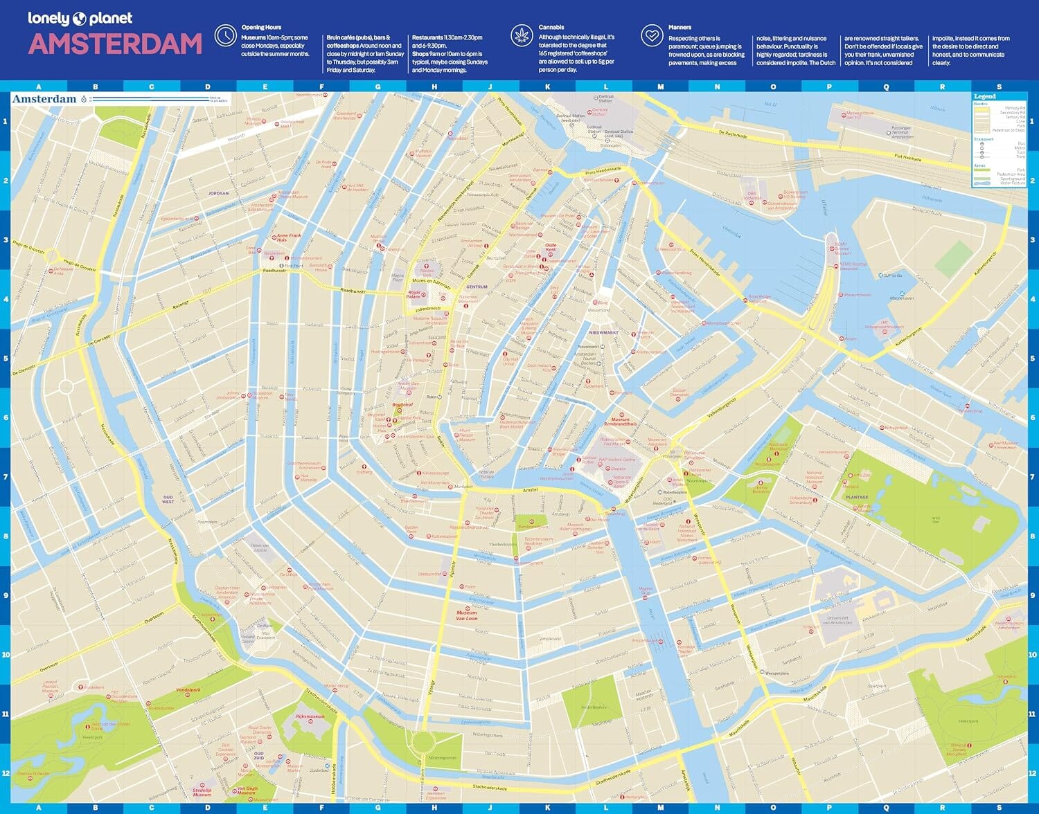 Plan de ville (en anglais) - Amsterdam | Lonely Planet plan de ville Lonely Planet EN