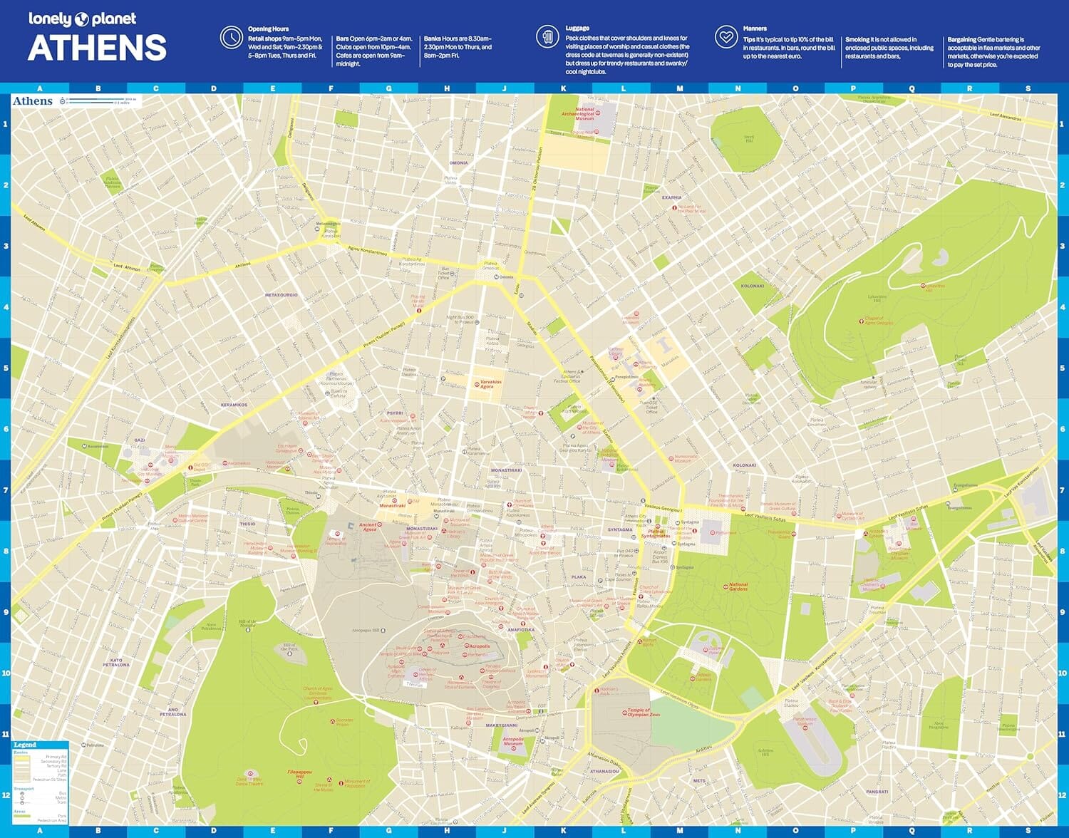 Plan de ville (en anglais) - Athens | Lonely Planet plan de ville Lonely Planet EN